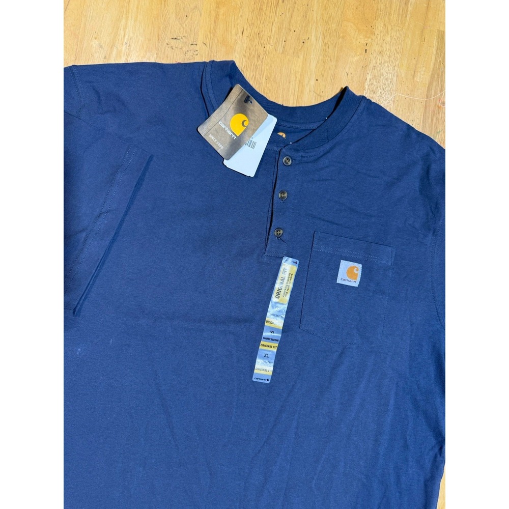 Carhartt K84 BLS Mens XL Bluestone Henley Pocket T Shirt NWT Original Fit